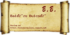 Balázs Bulcsú névjegykártya