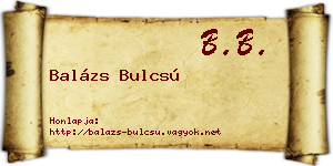 Balázs Bulcsú névjegykártya